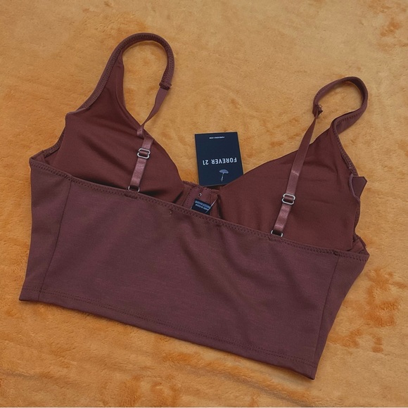 FOREVER 21 Brown hook and eye corset top - Picture 3 of 5